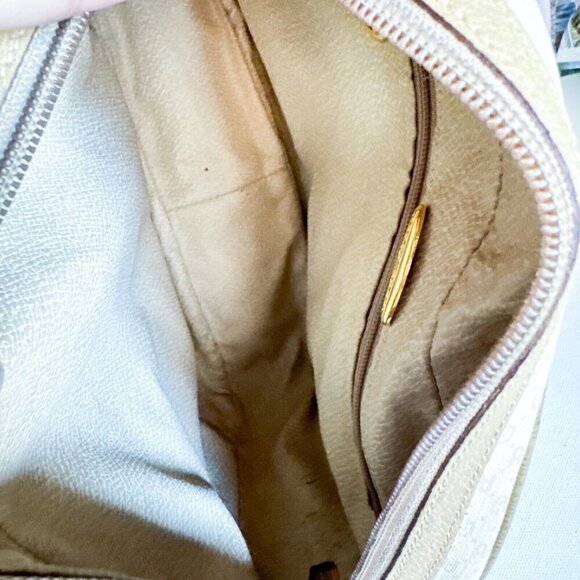 Vintage Paulo Gucci Light Beige Coated Canvas Leather Trim Crossbody Camera bag - Picture 14 of 16